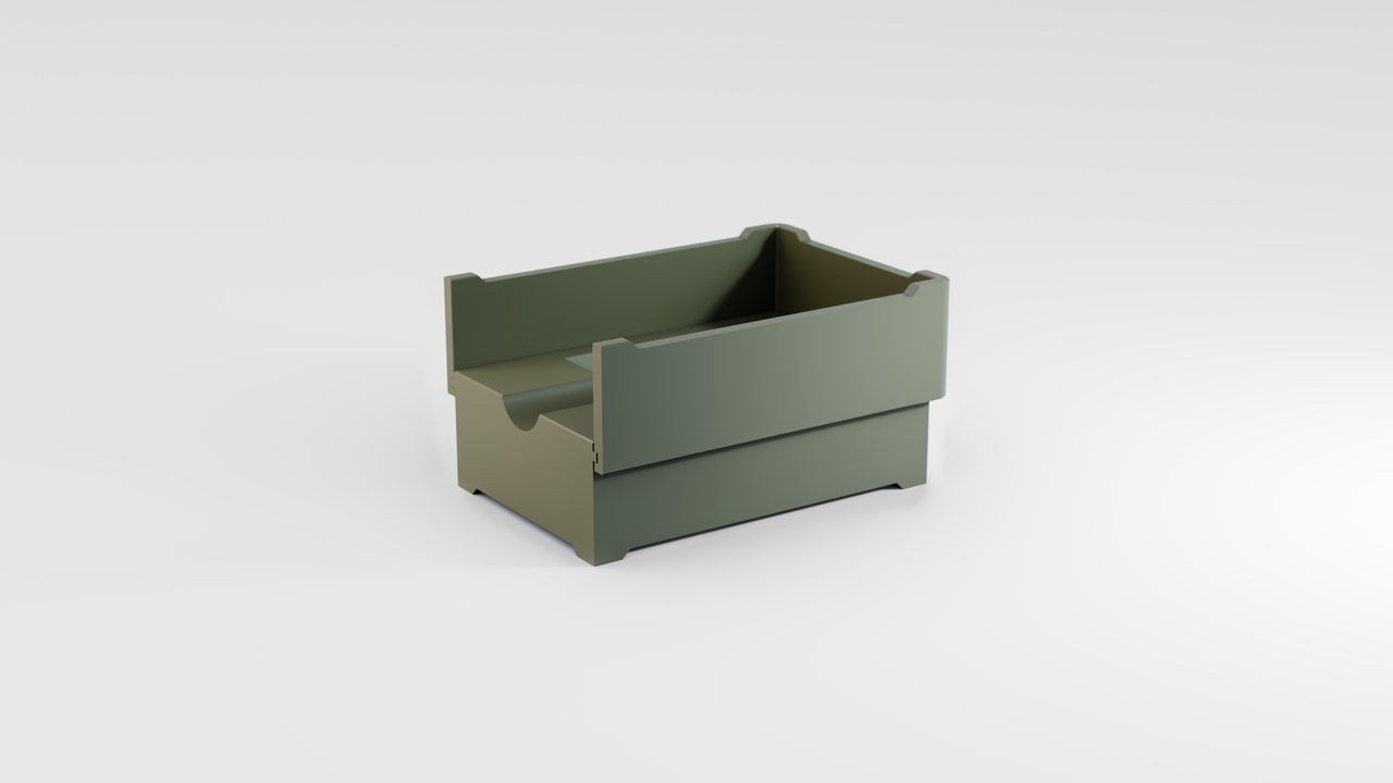 Fortress with the wind guard in place, sage green finish
